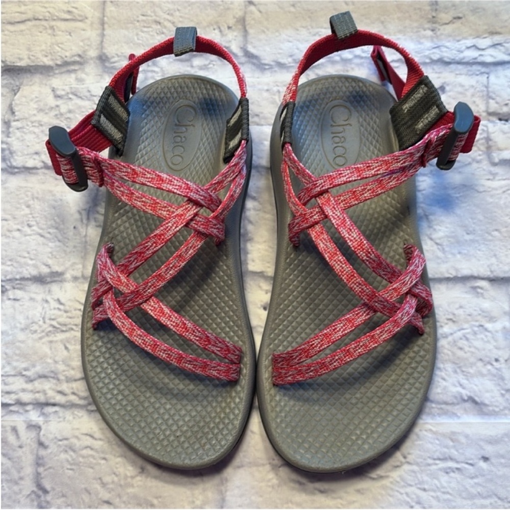 Chaco Girls ZX/1 Ecotread Sport Sandals Pink and Gray Like New Kids Size 3